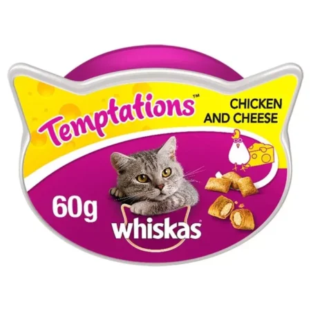 Whiskas Chicken and Cheese Temptations Cat Treats 60g